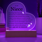 Acrylic Heart Plaque - To My Dear Niece