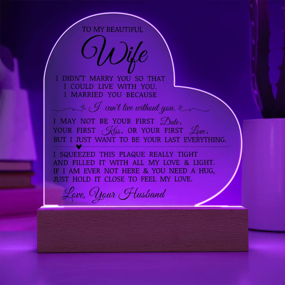 To My Beautiful Wife Acrylic Lamp