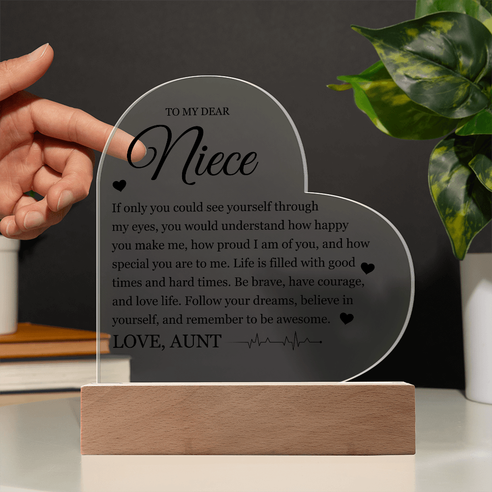 Acrylic Heart Plaque - To My Dear Niece