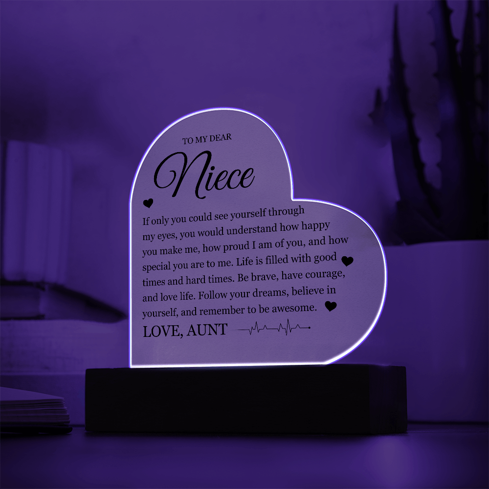 Acrylic Heart Plaque - To My Dear Niece