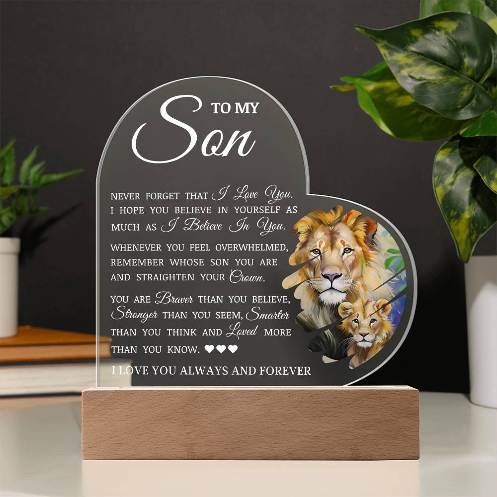 To My Son "I Believe In You" Acrylic Lamp