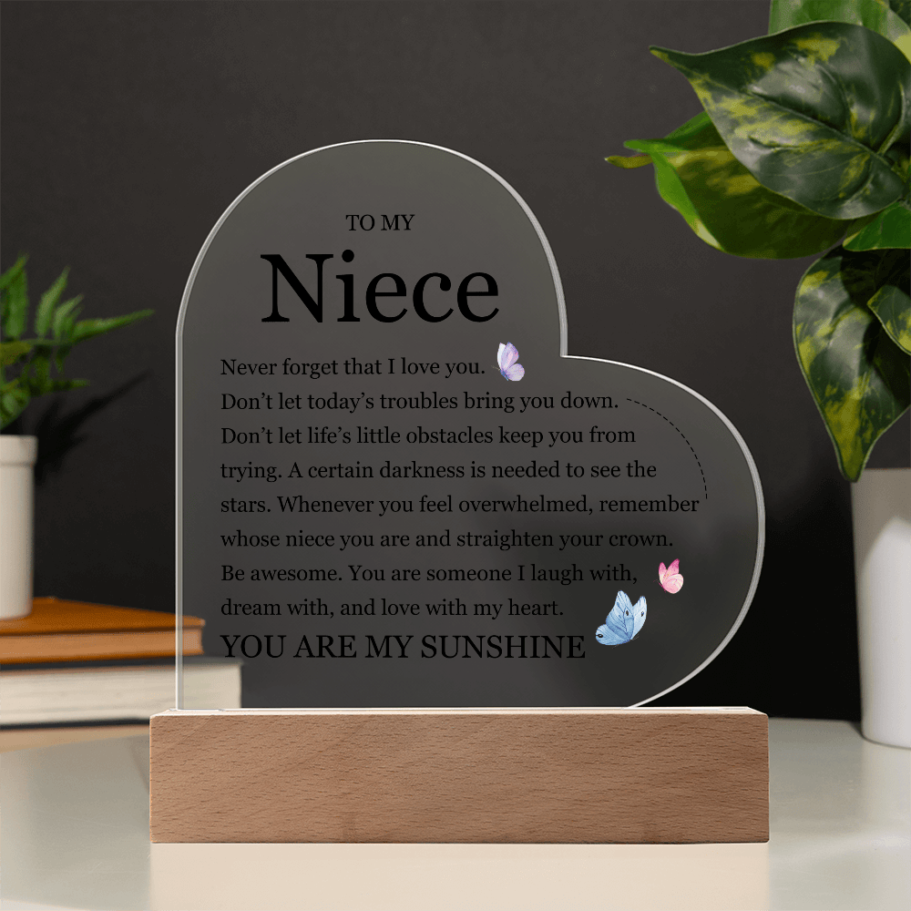 Acrylic Heart Plaque - To My Dear Niece