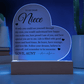 Acrylic Heart Plaque - To My Dear Niece