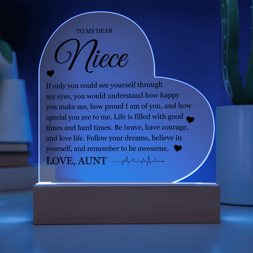 Acrylic Heart Plaque - To My Dear Niece