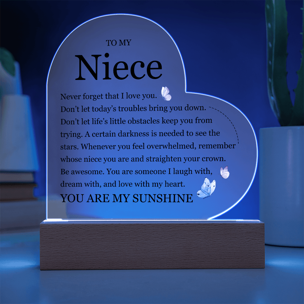 Acrylic Heart Plaque - To My Dear Niece
