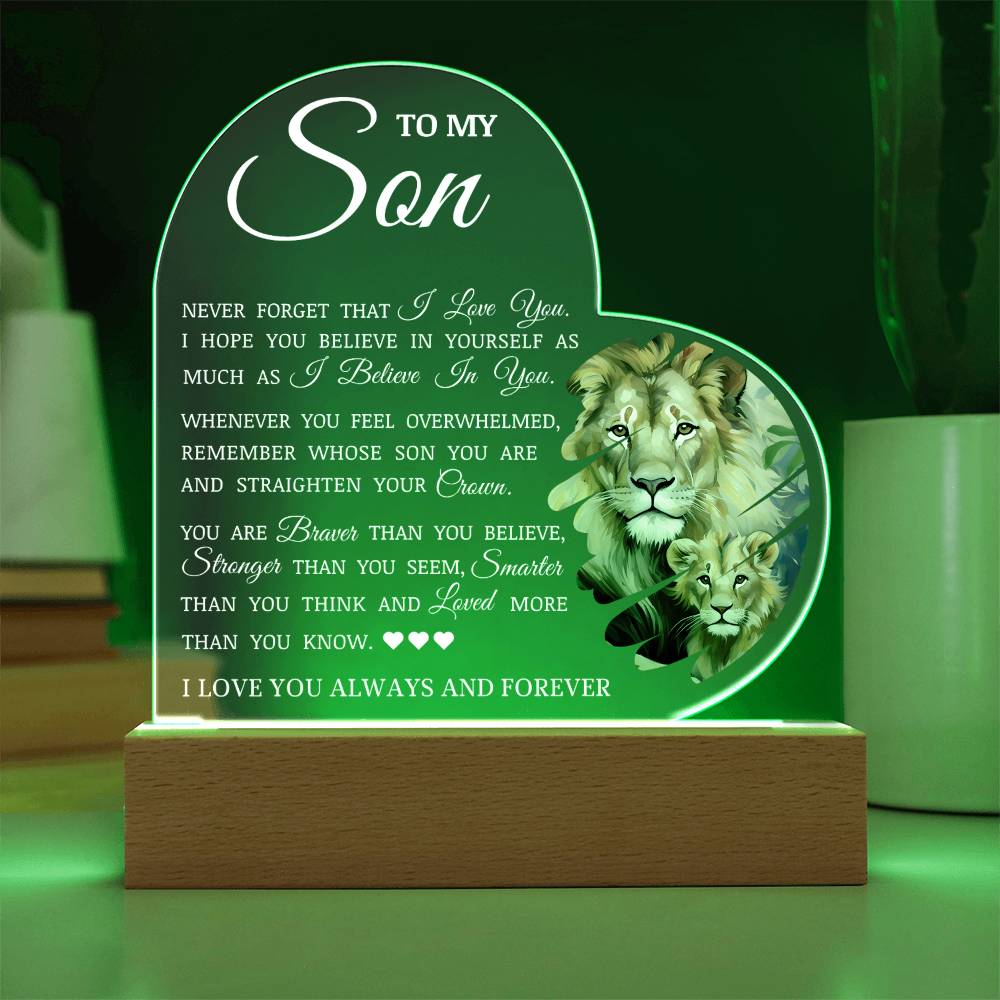 To My Son "I Believe In You" Acrylic Lamp