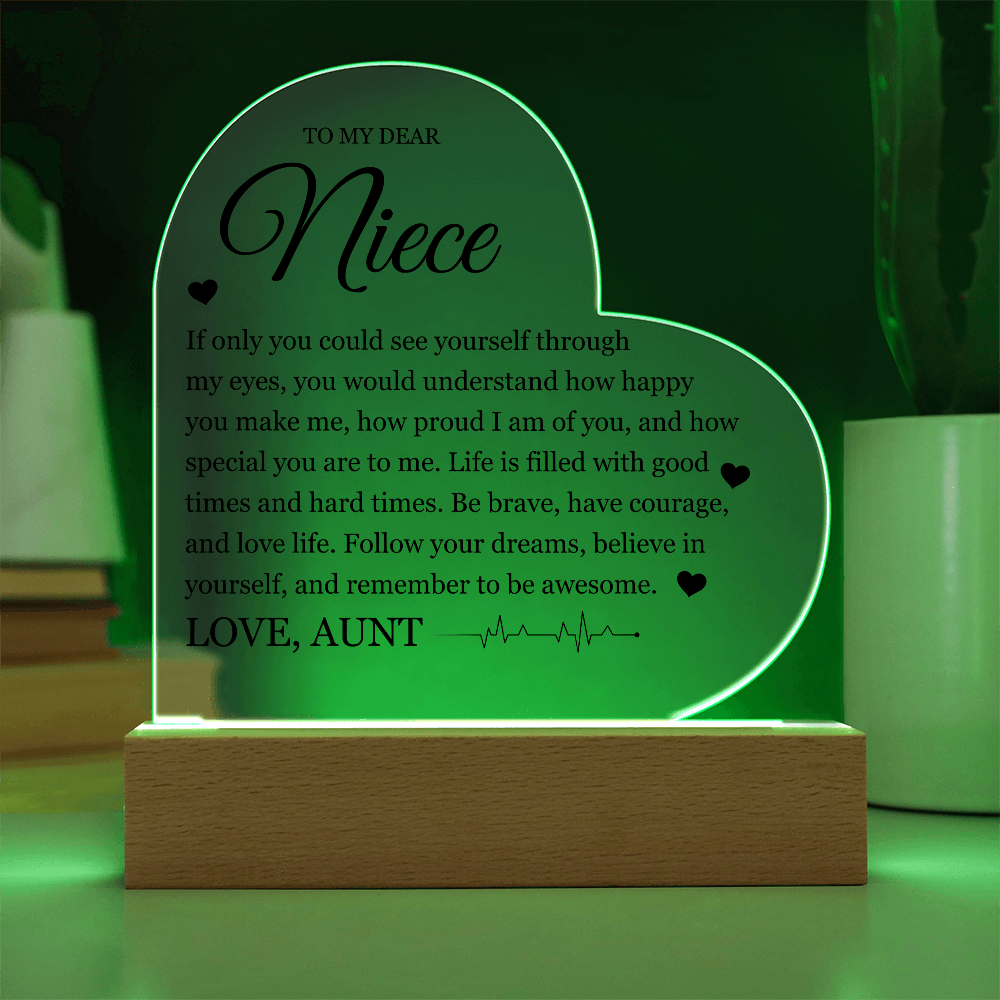 Acrylic Heart Plaque - To My Dear Niece