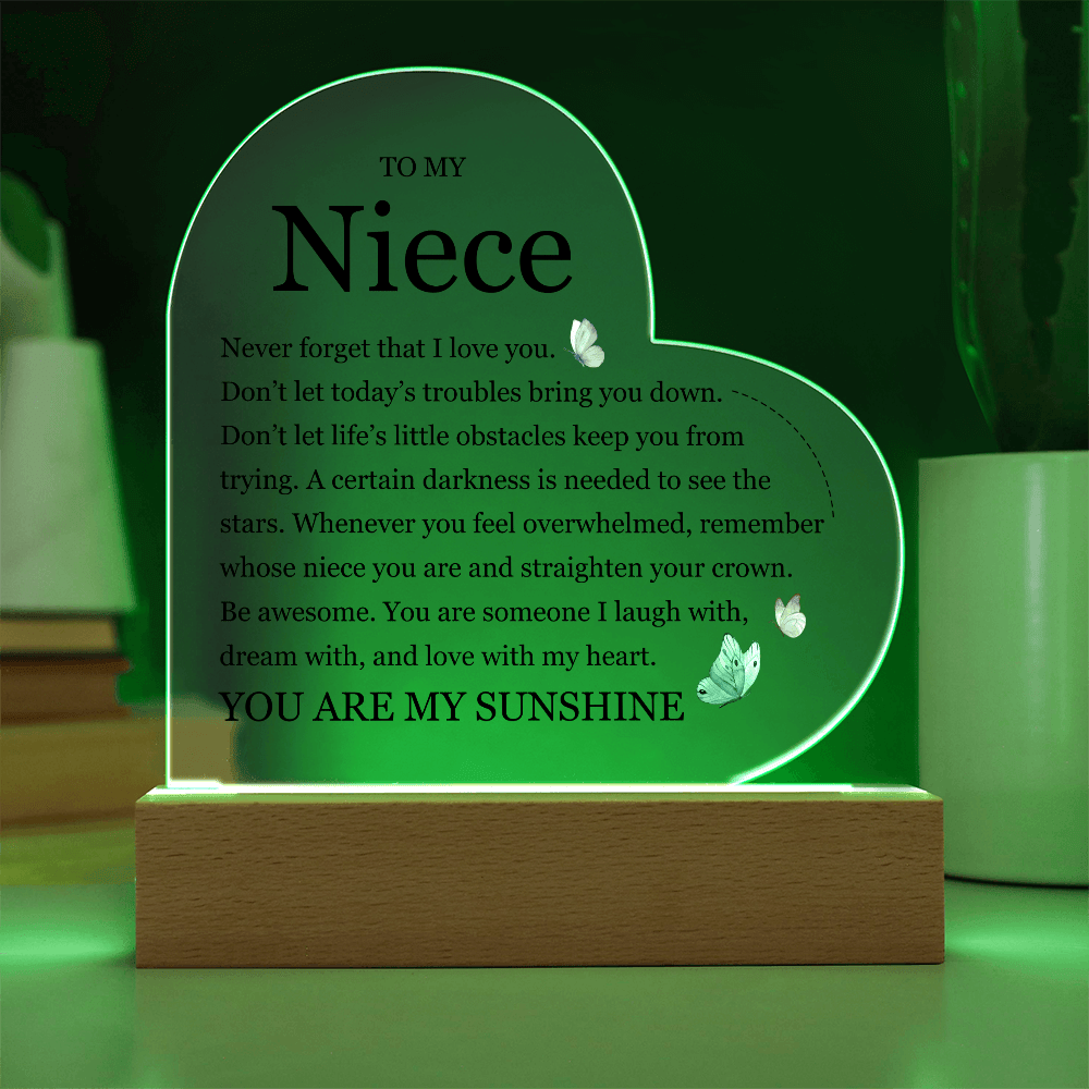 Acrylic Heart Plaque - To My Dear Niece