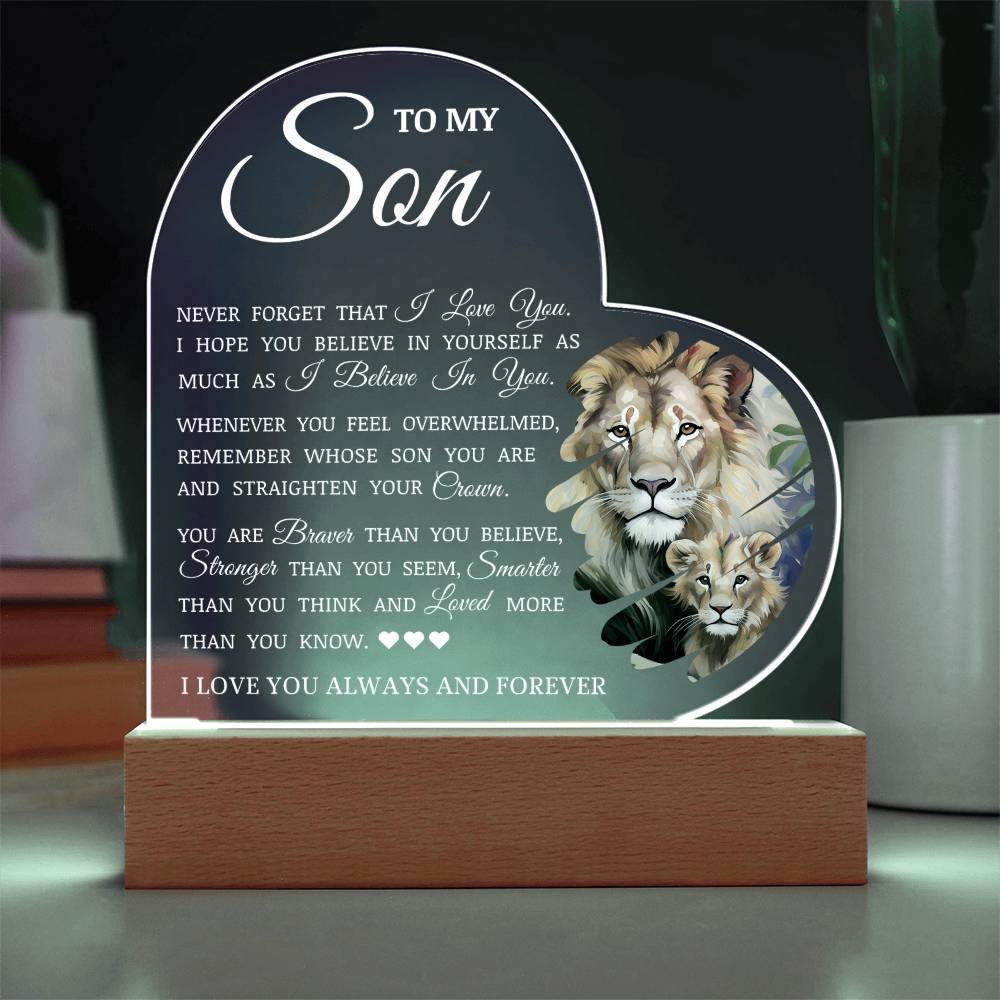 To My Son "I Believe In You" Acrylic Lamp