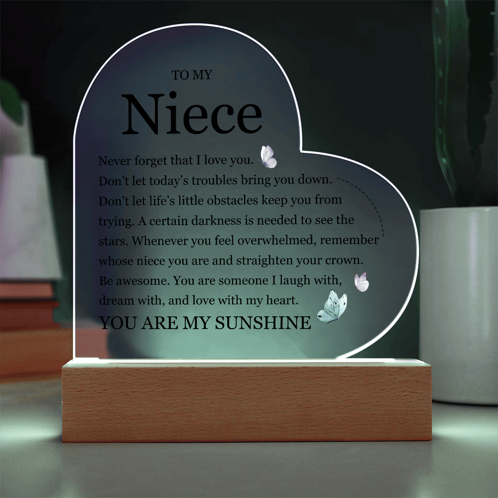 Acrylic Heart Plaque - To My Dear Niece