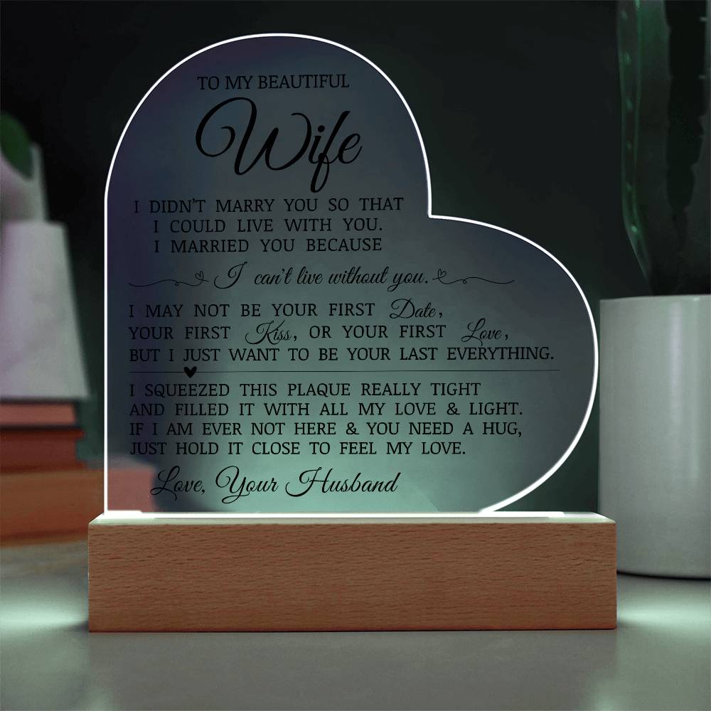 To My Beautiful Wife Acrylic Lamp
