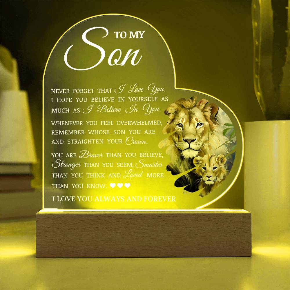 To My Son "I Believe In You" Acrylic Lamp
