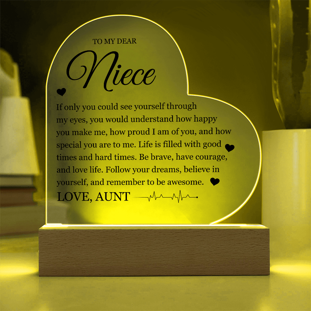 Acrylic Heart Plaque - To My Dear Niece