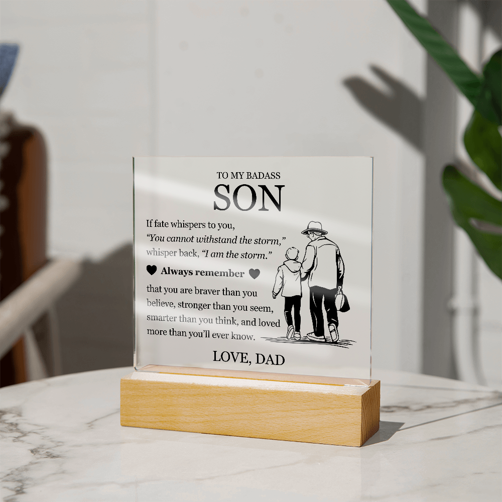 Square Acrylic Plaque - To My Son "Always Remember"