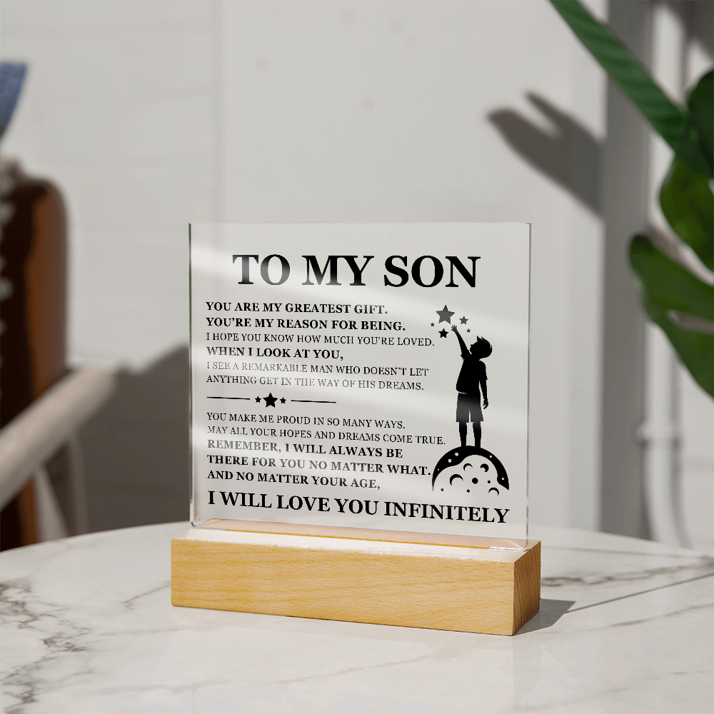 Square Acrylic Plaque - To My Son "You Are My Greatest Gift"
