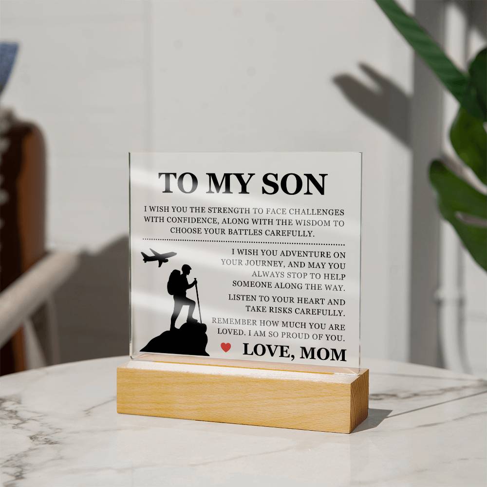 Square Acrylic Plaque - To My Son "I Am So Proud Of You"