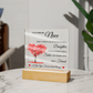 Acrylic Square Plaque - To My Special Niece