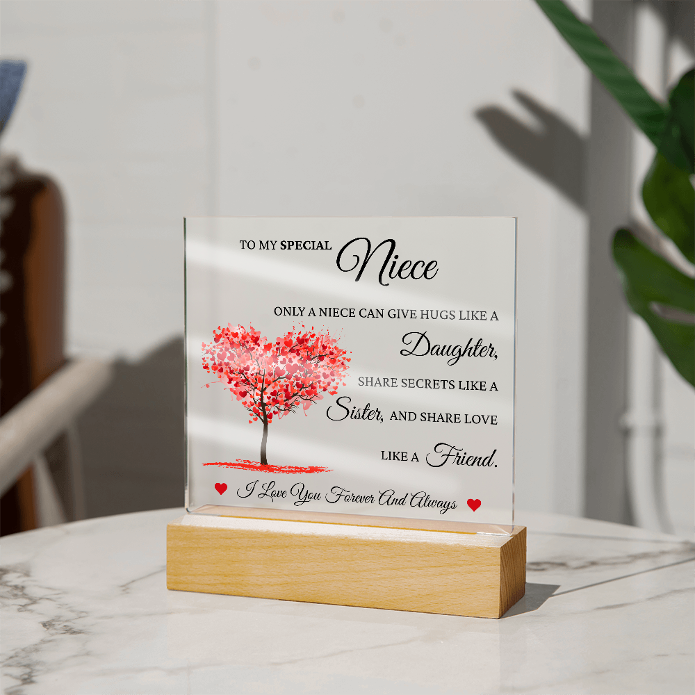 Acrylic Square Plaque - To My Special Niece