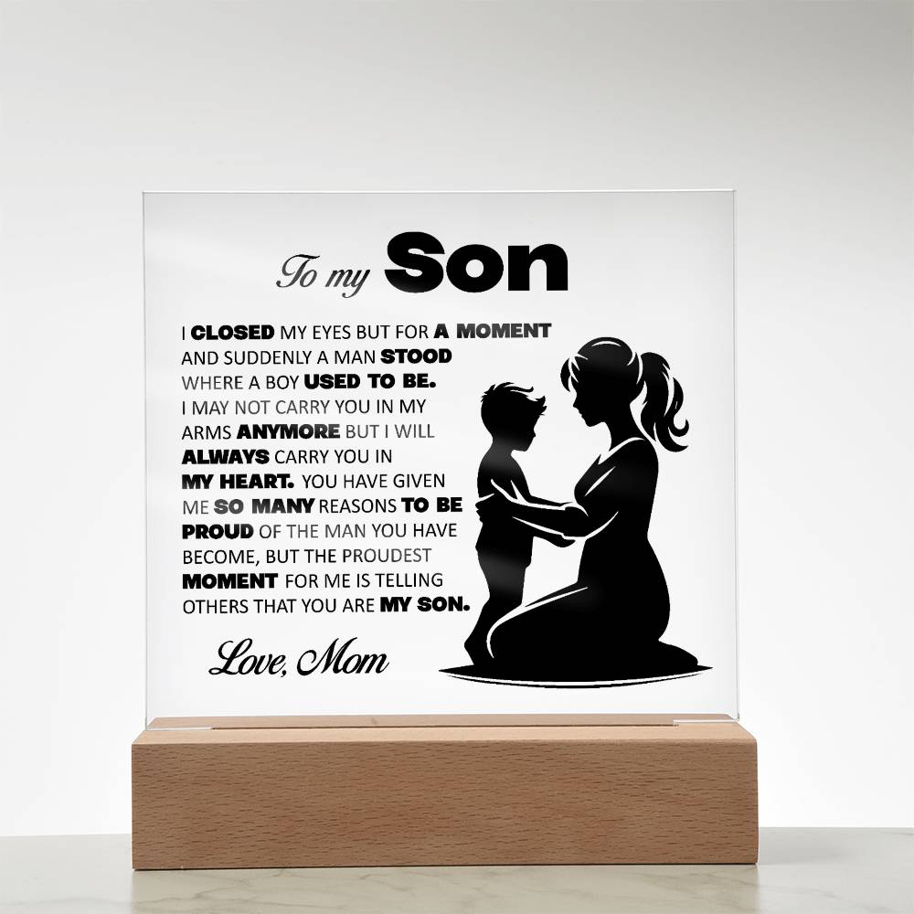 To My Son, Acrylic Plaque