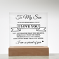 To My Son "Always Remember That I Love You"