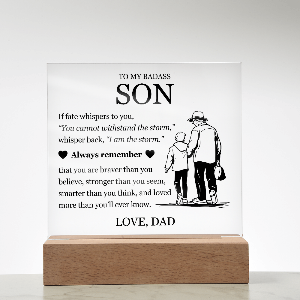 Square Acrylic Plaque - To My Son "Always Remember"