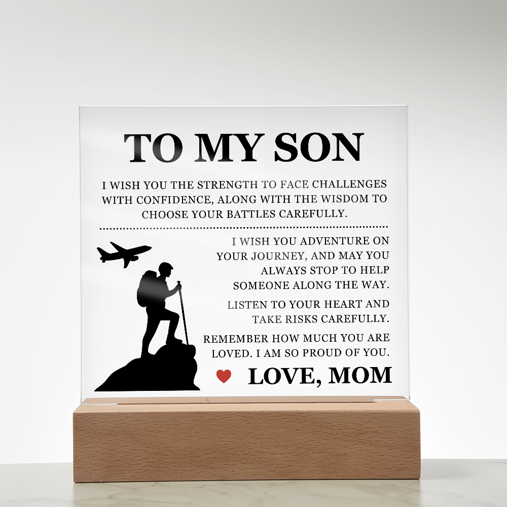Square Acrylic Plaque - To My Son "I Am So Proud Of You"