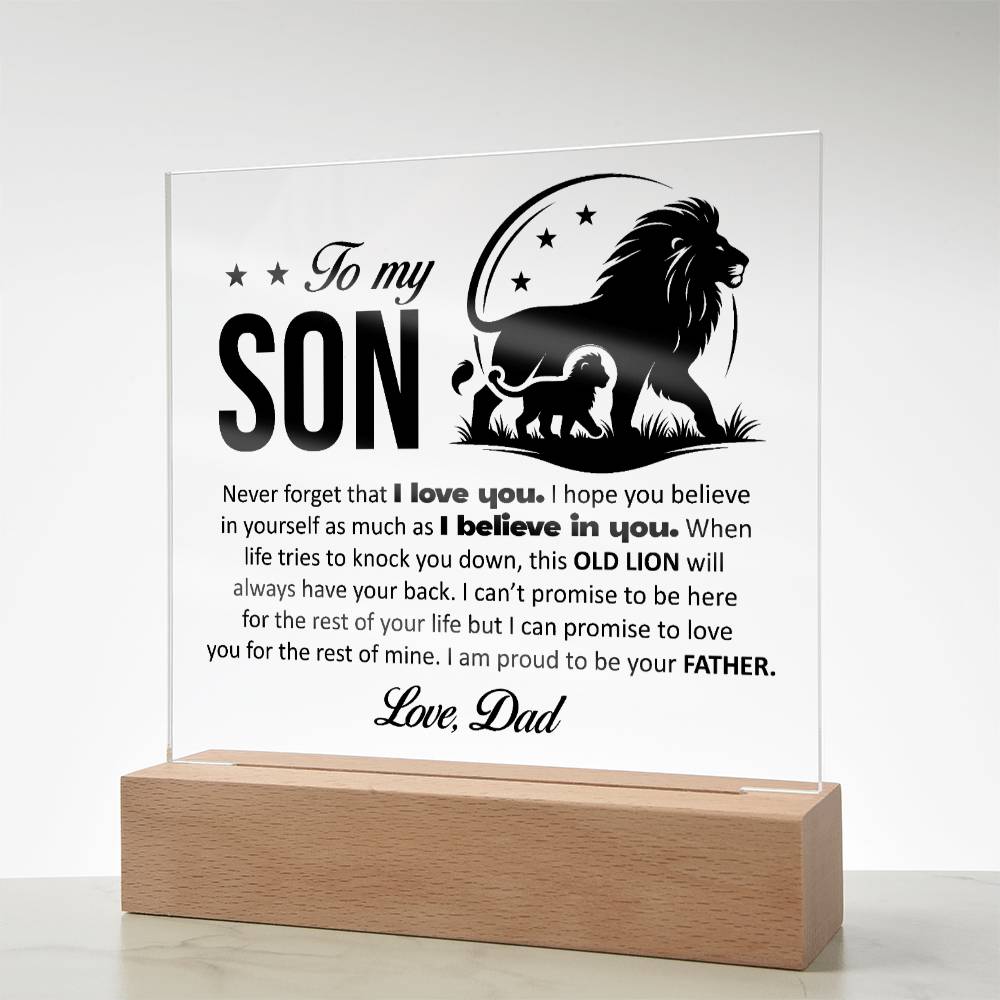 To My Son, Acrylic Plaque