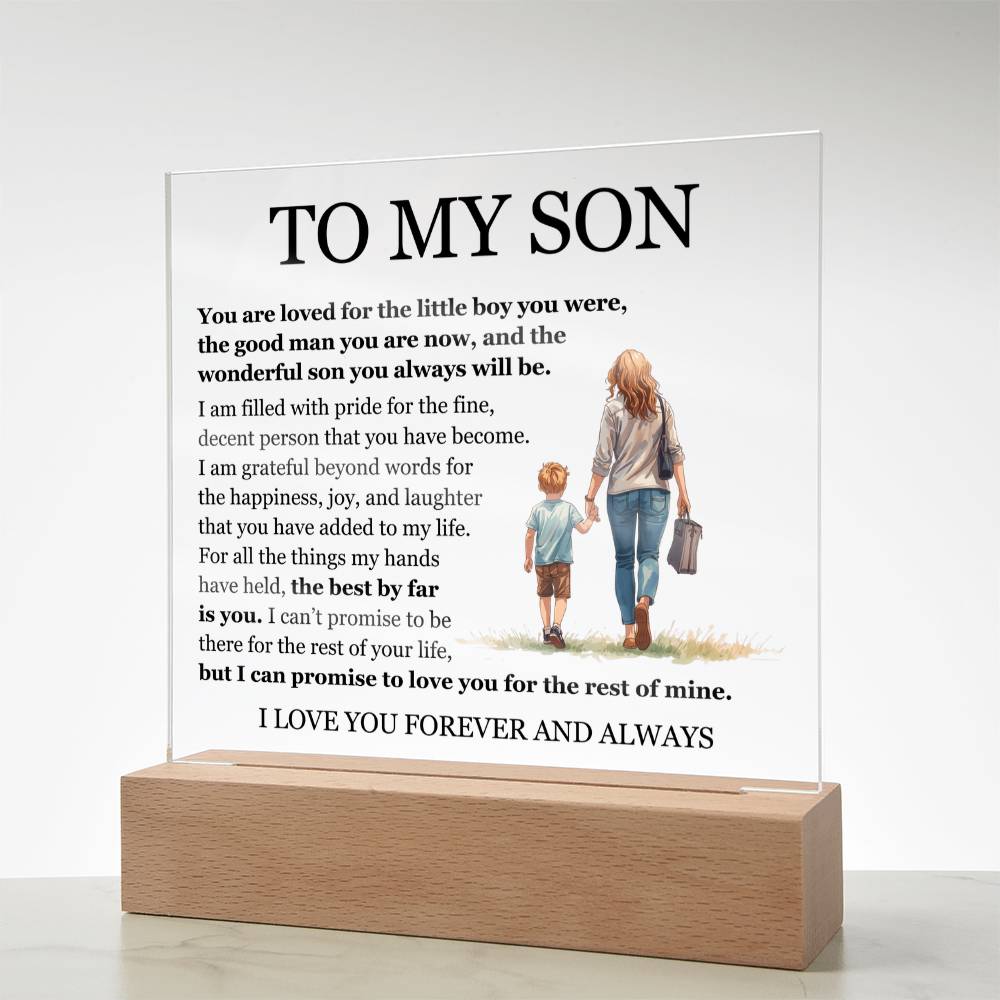 Acrylic Square Plaque - To My Son "The Best By Far is You"