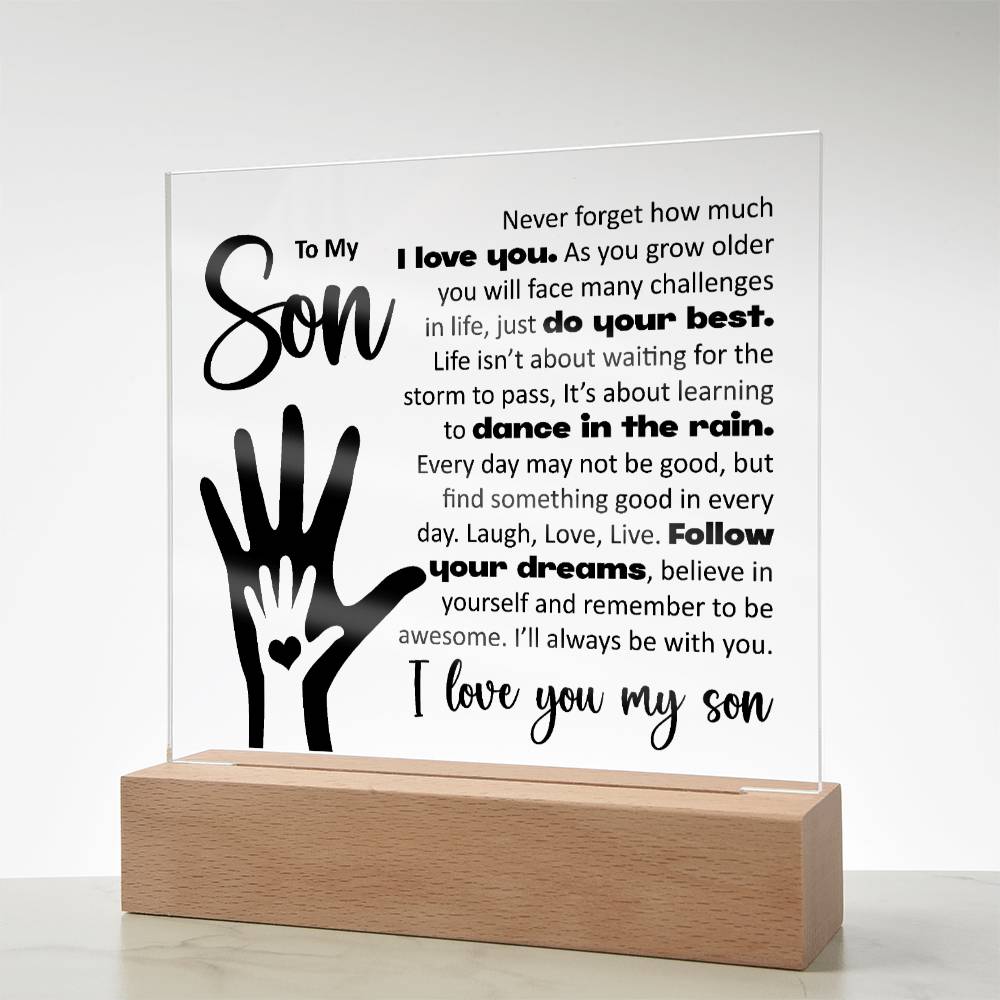 To My Son, Acrylic Plaque