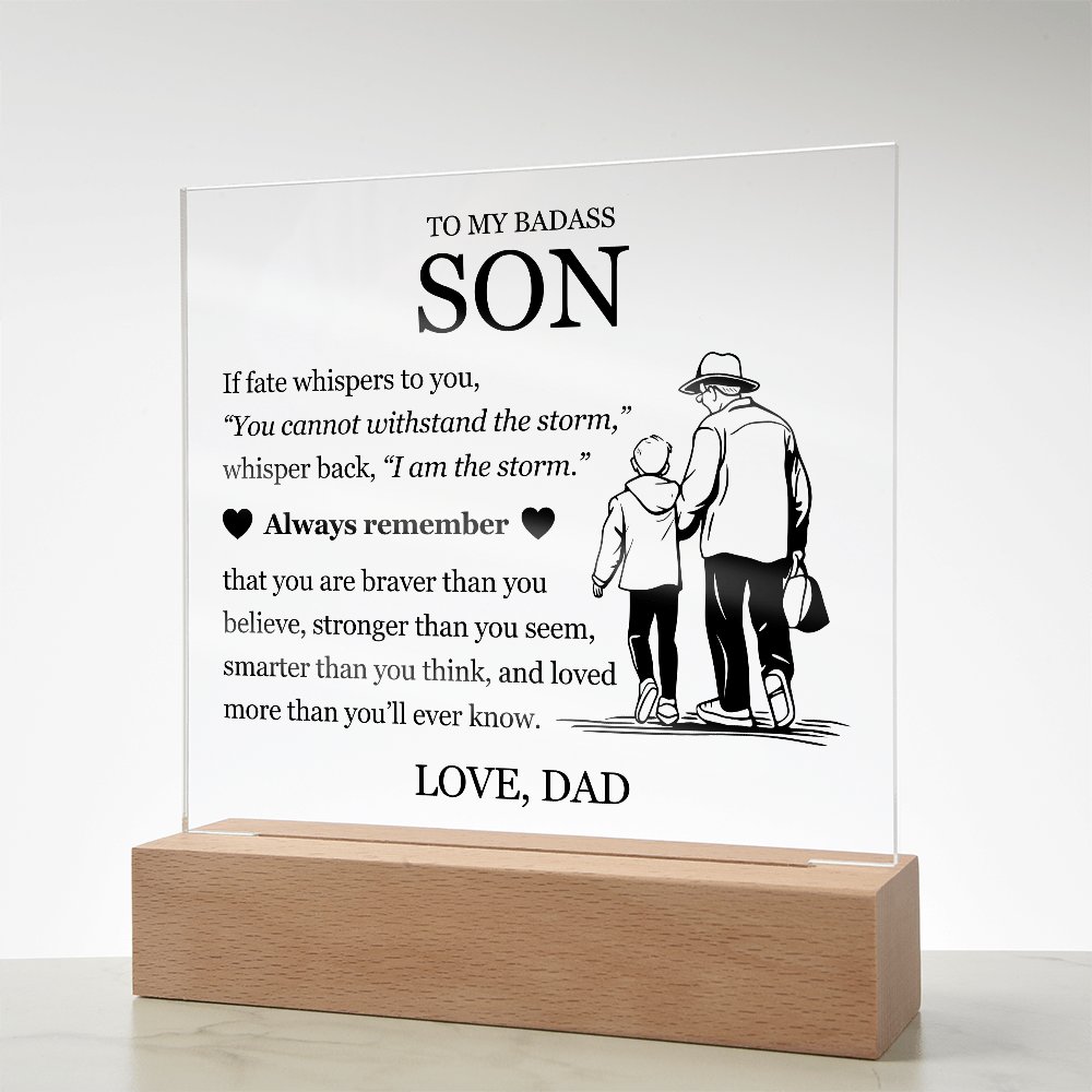 Square Acrylic Plaque - To My Son "Always Remember"