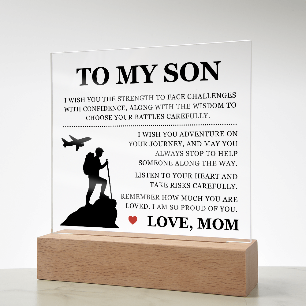 Square Acrylic Plaque - To My Son "I Am So Proud Of You"