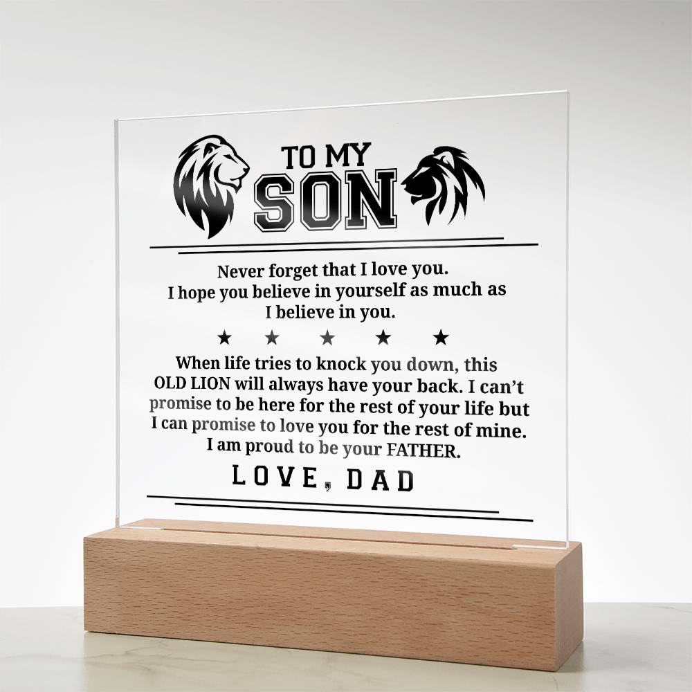 To My Son, Acrylic Plaque
