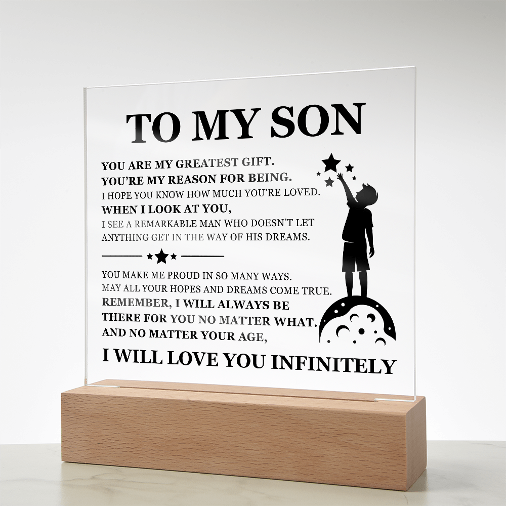 Square Acrylic Plaque - To My Son "You Are My Greatest Gift"