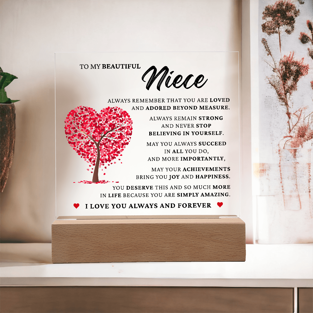 Acrylic Square Plaque - To My Beautiful Niece "You Are Simply Amazing"
