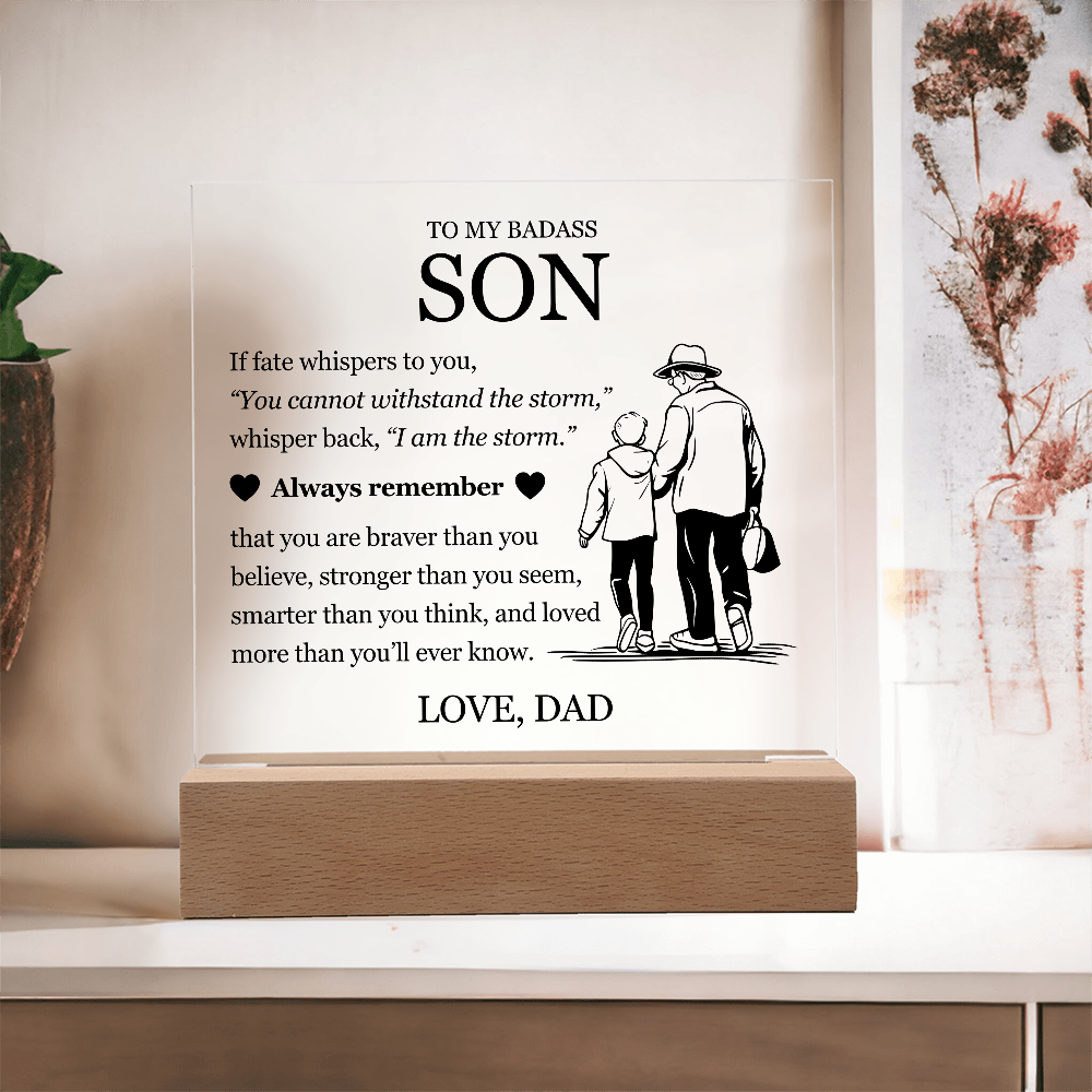 Square Acrylic Plaque - To My Son "Always Remember"
