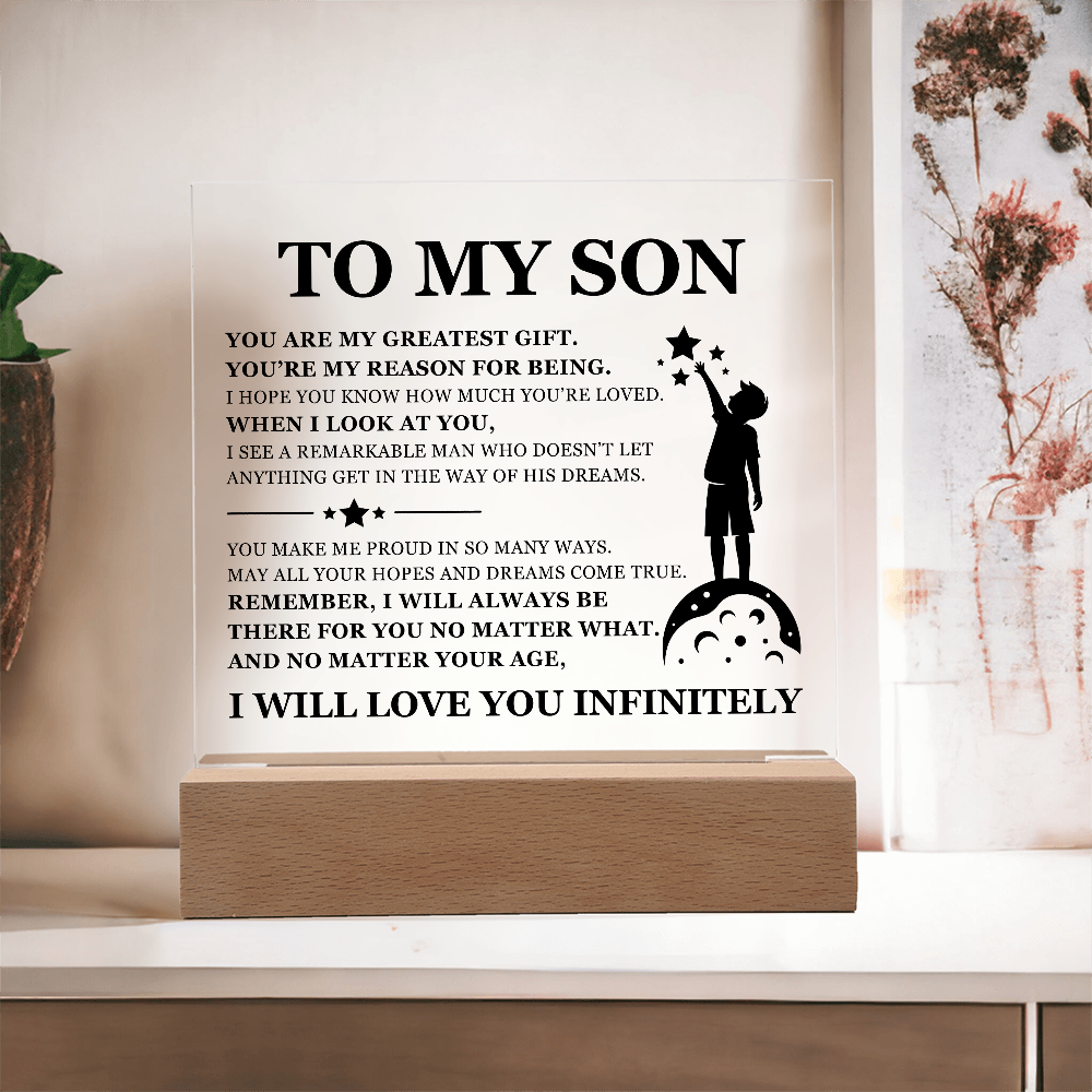 Square Acrylic Plaque - To My Son "You Are My Greatest Gift"