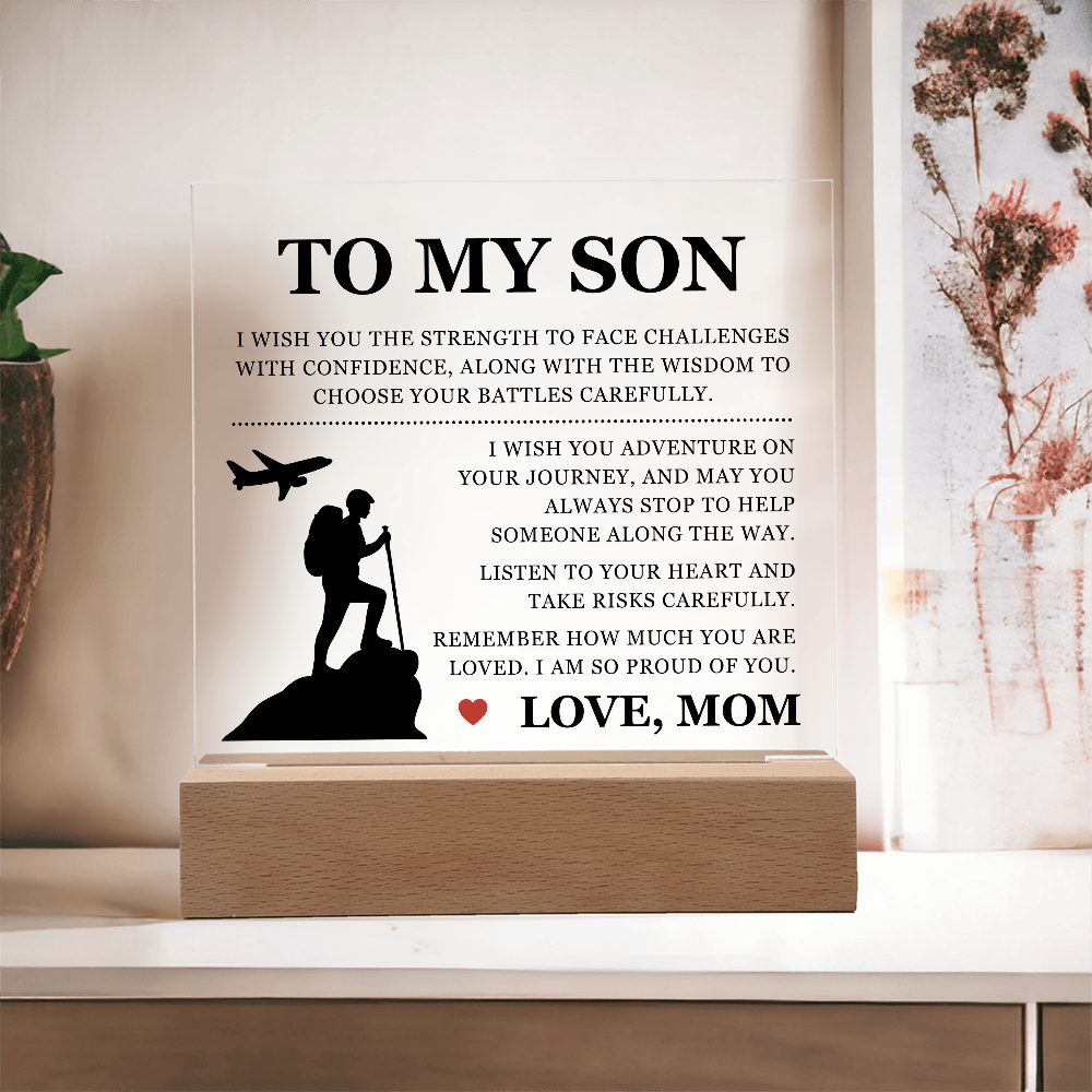 Square Acrylic Plaque - To My Son "I Am So Proud Of You"