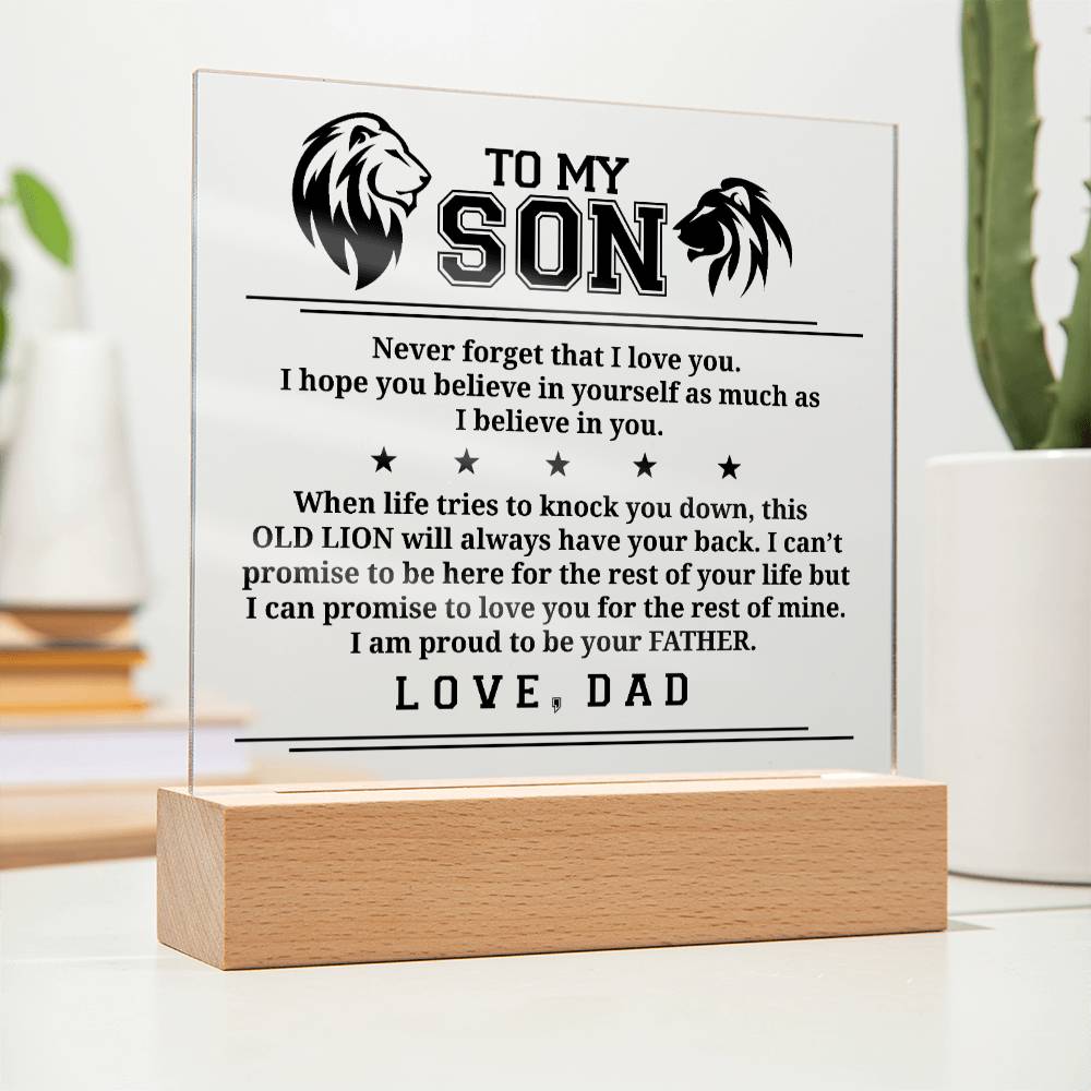 To My Son, Acrylic Plaque