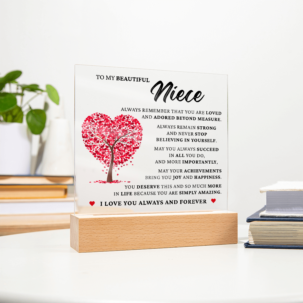 Acrylic Square Plaque - To My Beautiful Niece "You Are Simply Amazing"
