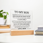 Acrylic Square Plaque - To My Son "I Love You"