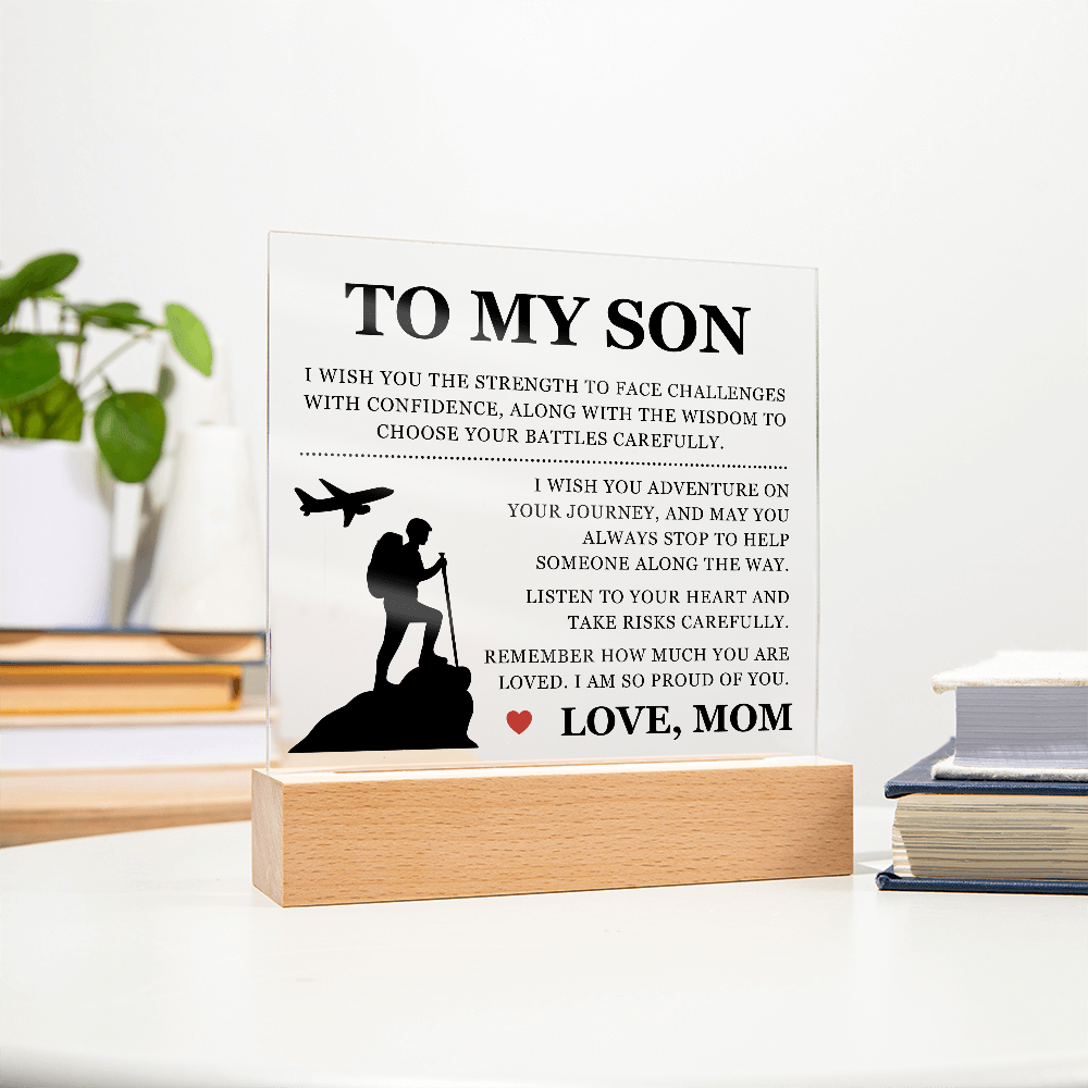 Square Acrylic Plaque - To My Son "I Am So Proud Of You"
