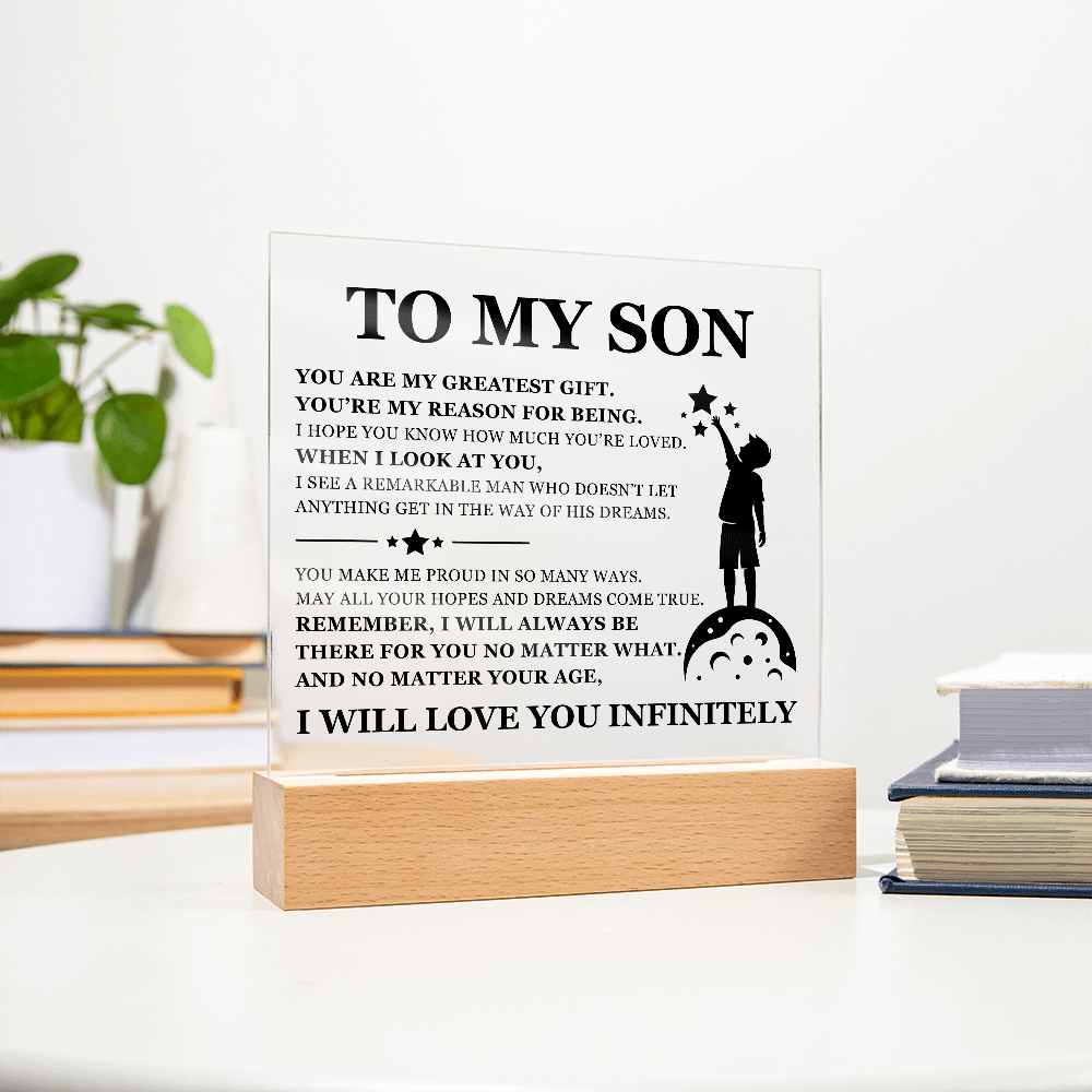 Square Acrylic Plaque - To My Son "You Are My Greatest Gift"
