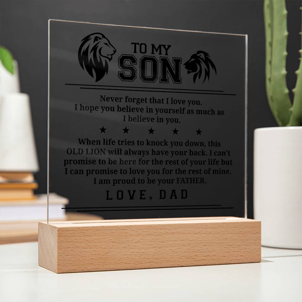 To My Son, Acrylic Plaque