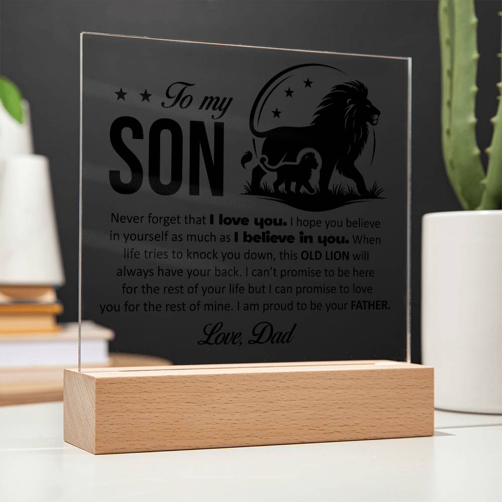 To My Son, Acrylic Plaque