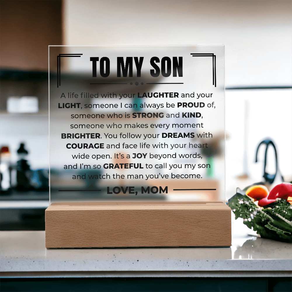 Acrylic Square Plaque - To My Son