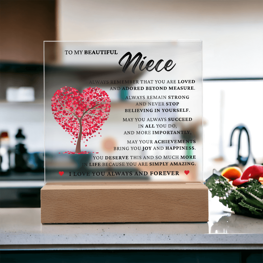 Acrylic Square Plaque - To My Beautiful Niece "You Are Simply Amazing"