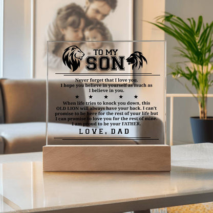 To My Son, Acrylic Plaque