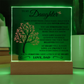 To My Daughter "Never Give Up" Acrylic Plaque