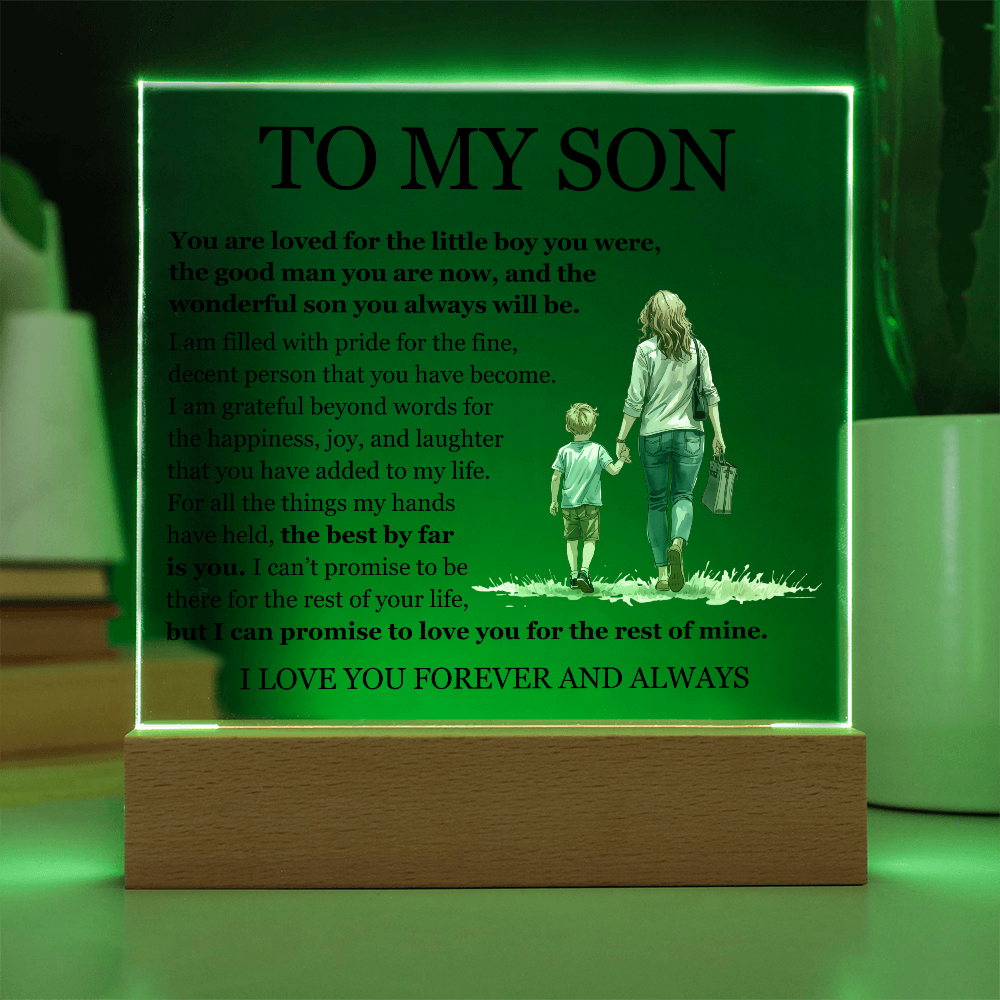 Acrylic Square Plaque - To My Son "The Best By Far is You"