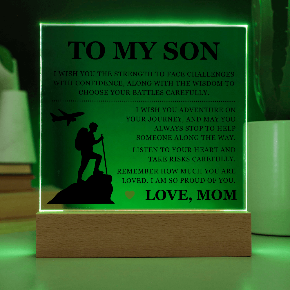 Square Acrylic Plaque - To My Son "I Am So Proud Of You"